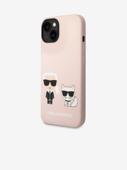 Karl Lagerfeld Karl Lagerfeld MagSafe Compatibil Husă Lichid Silicon Karl și Choupette pentru iPhone 14 Plus Pink
