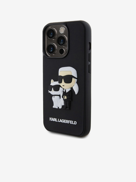 Karl Lagerfeld Karl Lagerfeld 3D Cauciuc Karl și Choupette Husă Spate pentru iPhone 13 Pro Black