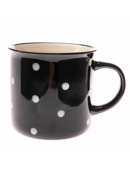 Casa de Engel Cană ceramică - neagră cu buline, 350ml Casa de Engel