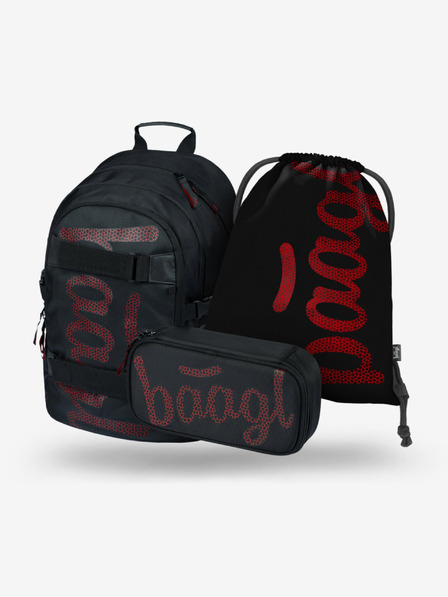 BAAGL  Set școlar negru - rucsac, penar, geantă Baagl Skate Red