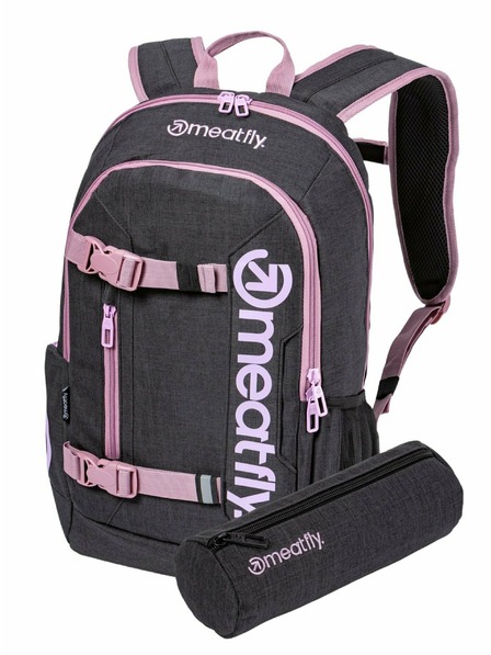 Meatfly Rucsac Meatfly Basejumper Pink / Charcoal Heather 22 L
