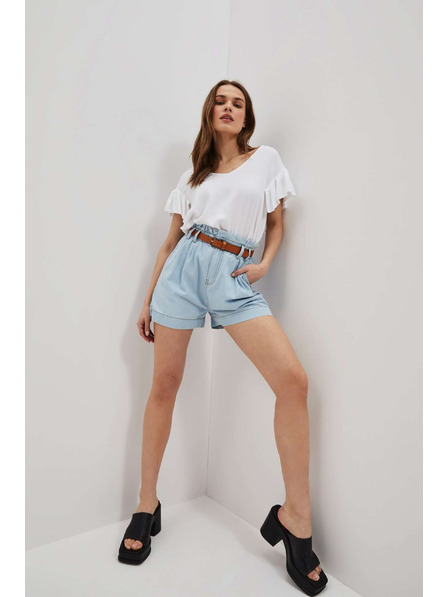 Moodo Pantaloni scurți din denim albastru deschis pentru femei Moodo