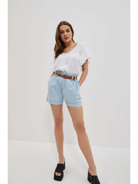 Moodo Pantaloni scurți din denim albastru deschis pentru femei Moodo