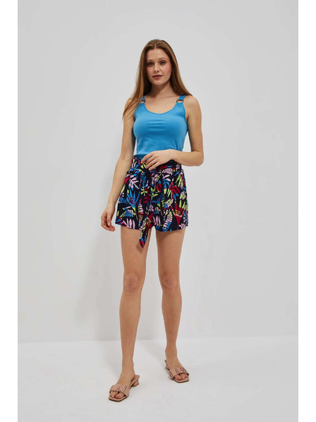 Moodo Pantaloni scurți cu model albastru închis pentru femei Moodo