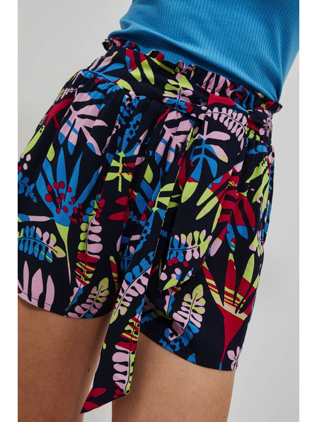 Moodo Pantaloni scurți cu model albastru închis pentru femei Moodo