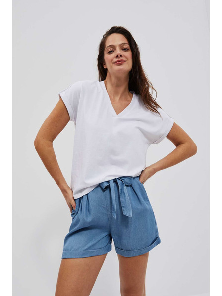 Moodo Pantaloni scurți din denim albastru pentru femei Moodo