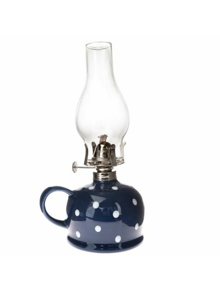 Casa de Engel Lampă cu kerosen din ceramică - albastră cu puncte albe, 0/9
