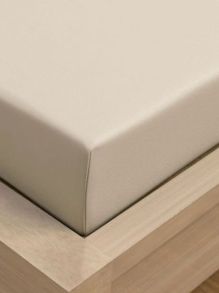 Kvalitex Cearșaf Jersey single cu lycra 140x200cm bej deschis Kvalitex