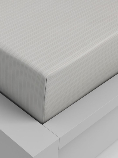 Kvalitex Cearșaf întins din bumbac 180x200cm dungă bej Kvalitex