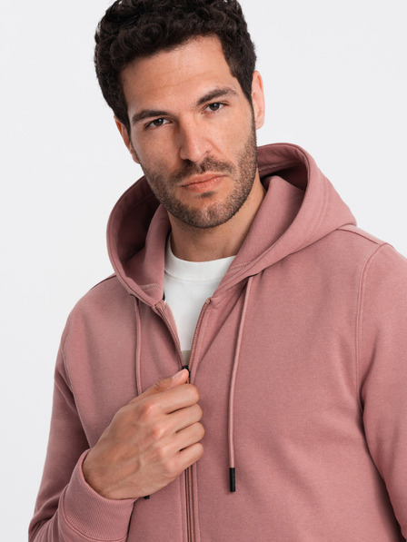 Ombre Clothing Hanorac cu fermoar din bumbac BASIC pentru bărbați Ombre Clothing