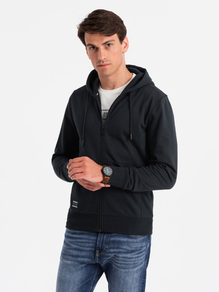 Ombre Clothing Hanorac cu fermoar din bumbac BASIC pentru bărbați Ombre Clothing