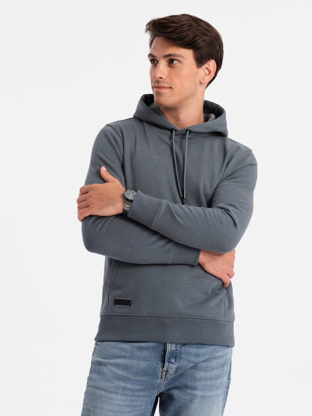Ombre Clothing Hanorac cu glugă și buzunar din bumbac BASIC pentru bărbați Ombre Clothing