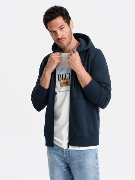 Ombre Clothing Hanorac elastic din bumbac BASIC pentru bărbați Ombre Clothing
