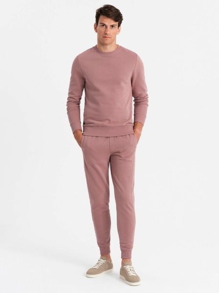Ombre Clothing Hanorac bărbătesc BASIC din bumbac cu glugă BASIC roz închis Îmbrăcăminte Ombre