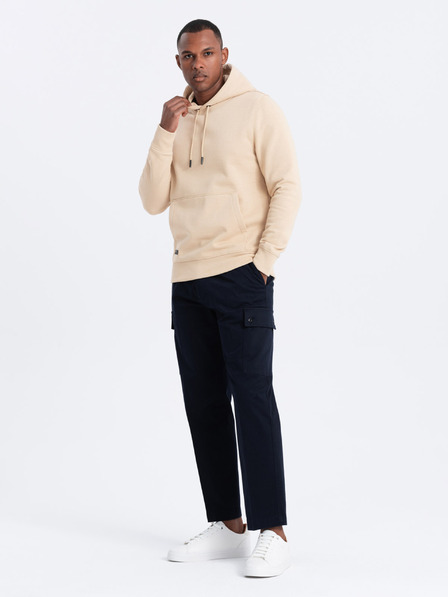 Ombre Clothing Hanorac cu glugă și buzunar din bumbac BASIC pentru bărbați Ombre Clothing