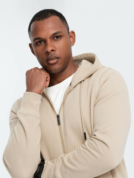 Ombre Clothing Hanorac cu fermoar din bumbac BASIC pentru bărbați Ombre Clothing