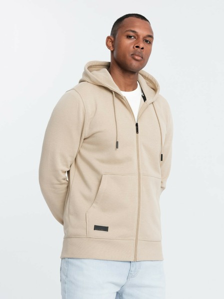 Ombre Clothing Hanorac cu fermoar din bumbac BASIC pentru bărbați Ombre Clothing