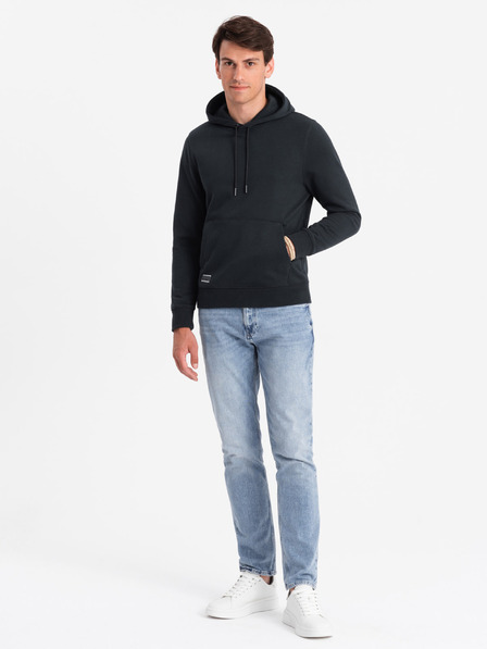 Ombre Clothing Hanorac cu glugă și buzunar din bumbac BASIC pentru bărbați Ombre Clothing