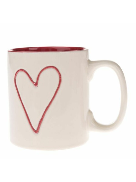 Casa de Engel Cană din ceramică - crem/roșu, 600ml, 6/24
