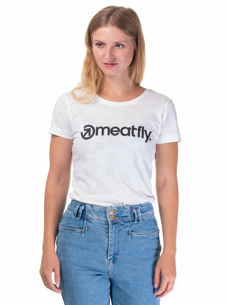 Meatfly Tricou Meatfly pentru femei Ladies MF Logo B - White | Mărime