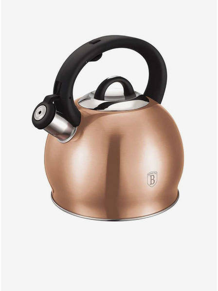 Berlingerhaus Fierbător cu fluier din oțel inoxidabil 3 L Rosegold Metallic Line BERLINGERHAUS