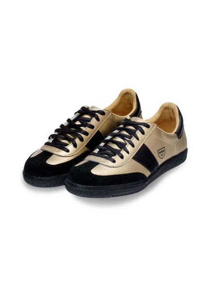 BOTAS *** Adidași din piele pentru bărbați / ghete negru-aurii Botas Iconic Victory 76