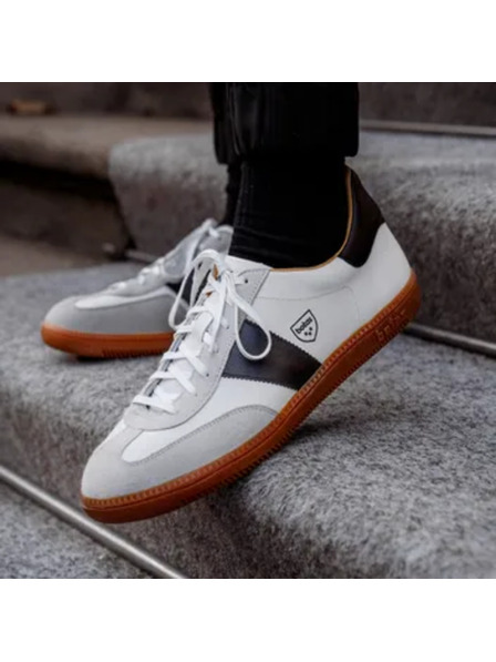 BOTAS *** Adidași din piele pentru bărbați / ghete alb-gri-negre Botas Iconic Shadow