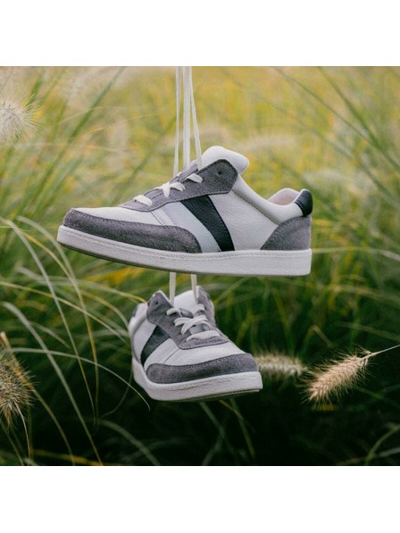 BOTAS *** Adidași din piele pentru bărbați / ghete alb-gri-negre Botas Organic Shadow