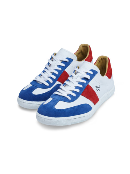 BOTAS *** Adidași din piele pentru bărbați / ghete alb-albastru-roșii Botas Iconic Tricolor