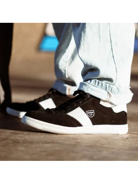 BOTAS *** Adidași din piele pentru bărbați / ghete negru-albi Botas Iconic