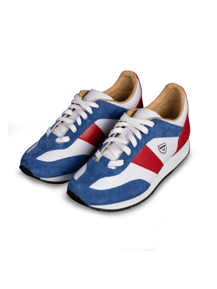 BOTAS *** Adidași din piele pentru bărbați / ghete alb-albastru-roșii Botas Authentic Tricolor