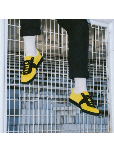 BOTAS *** Adidași din piele pentru bărbați / ghete galben-negre Botas Iconic