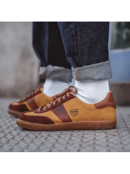 BOTAS *** Adidași din piele pentru bărbați / ghete Botas Iconic Caramel