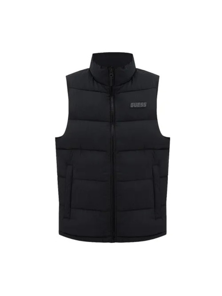 Guess Jeans Vestă neagră matlasată pentru bărbați Rohan Guess jeans