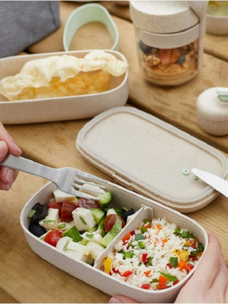 Lékué Cutie de prânz cremă Lékué LunchBox To Go Organic (1000 ml)