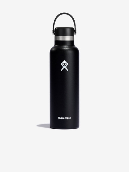 Hydro Flask Hydro Flask negru din oțel inoxidabil cu gura standard și capac flexibil (621 ml)