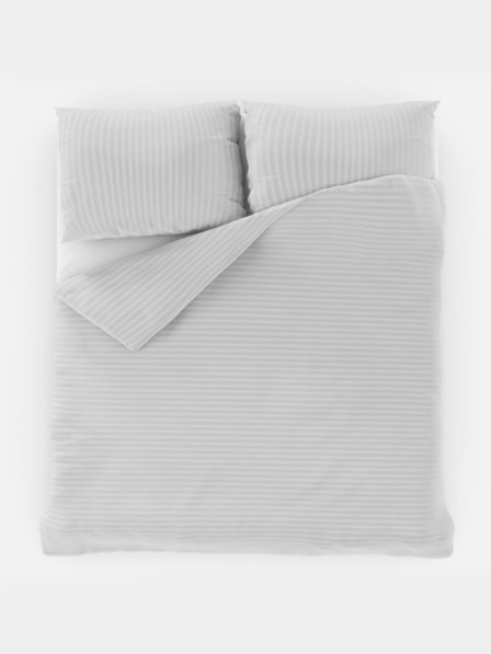 Kvalitex Lenjerie de pat din satin cu dungi 140x200, 70x90cm WHITE