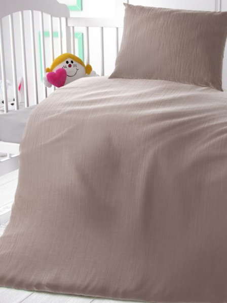 Kvalitex Muslin Bedding for Baby Crib Beige Kvalitex