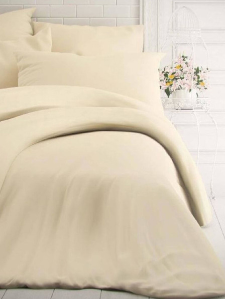 Kvalitex Lenjerie de pat din bumbac franțuzesc de culoare solidă 220x200, 70x90cm off-white
