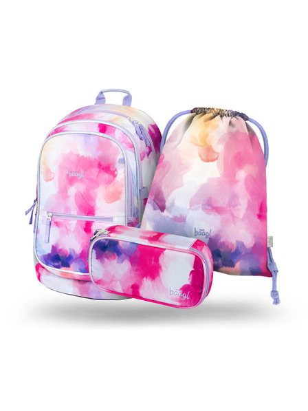 BAAGL  Set școlar roz - rucsac, penar, geantă Baagl Core Painting