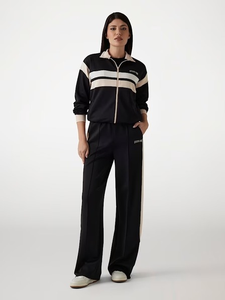 Guess Jeans Pantaloni drepți negri din jeans pentru femei Guess