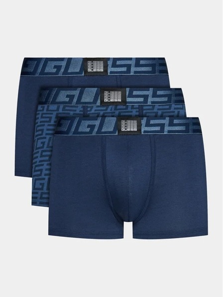 Guess Jeans Set boxeri bleumarin pentru bărbați Guess Jeans Underwear 3-Pack P7CJ G Quadrate Blue