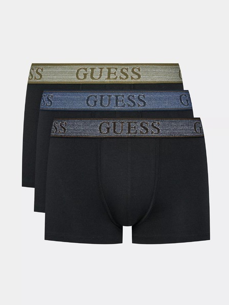 Guess Jeans Set boxeri negri pentru bărbați Guess Jeans Underwear 3-Pack U3BG13 K6YW0 Black Elastic Bog