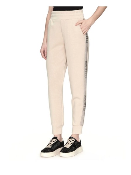 Guess Jeans Pantaloni sport damă bej cu dungi decorative Guess jeans