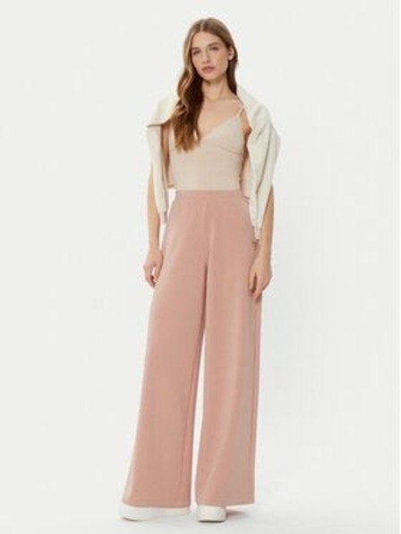 Guess Jeans Pantaloni sport damă roz cu tăietură largă Guess jeans