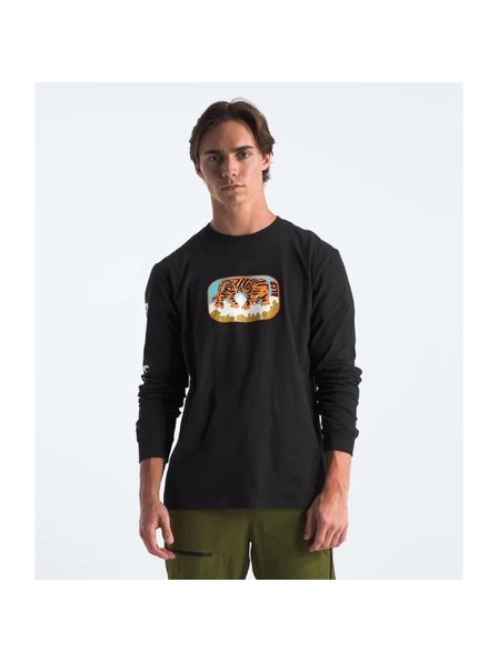 The North Face Tricou negru cu mânecă lungă pentru bărbați The North Face Climb