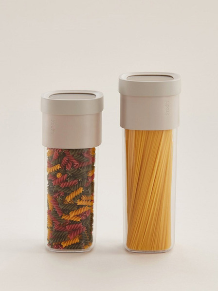 Lékué Set de trei recipiente pentru păstrarea alimentelor uscate Lékué Flip Storage gri deschis (L)