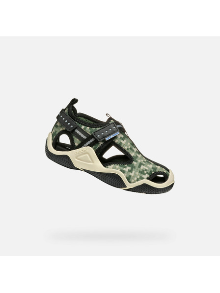 Geox Sandale olive Geox Wader pentru băieți