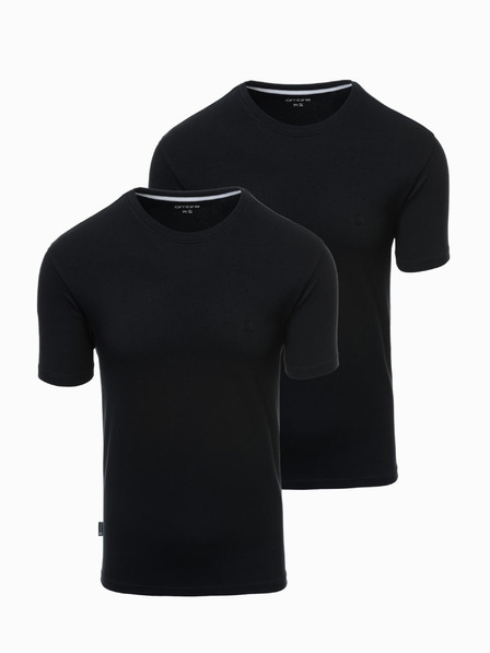 Ombre Clothing Set de două tricouri din bumbac pentru bărbați BASIC cu guler rotund de la Ombre Clothing