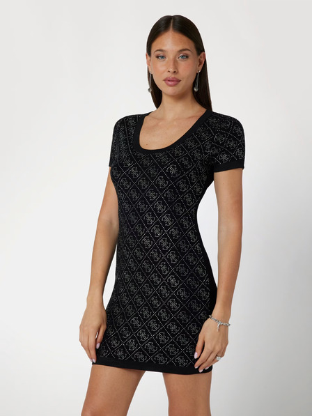 Guess Rochie scurtă tricotată neagră Guess, pentru femei